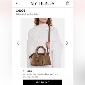 Chloé Edith Mini Leather Tote- Green